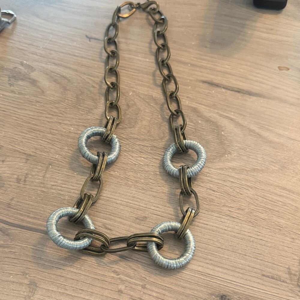Bold Chain Necklace with Mixed Metal Tones